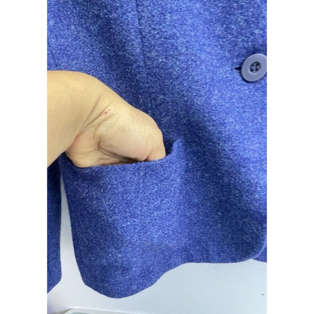 JONES NEW YORK Blazer Jacket 100% Wool Button Up  Blue Size 8 - Picture 16 of 16